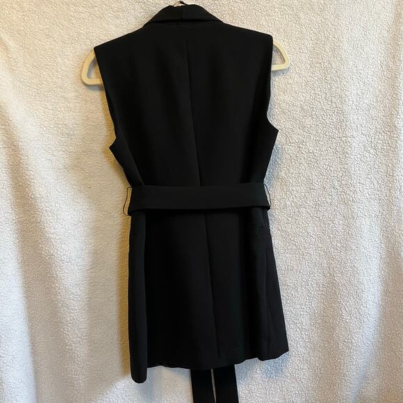 NEW Tahari black sleeveless top with tie belt office wear size 4 work - Picture 5 of 6